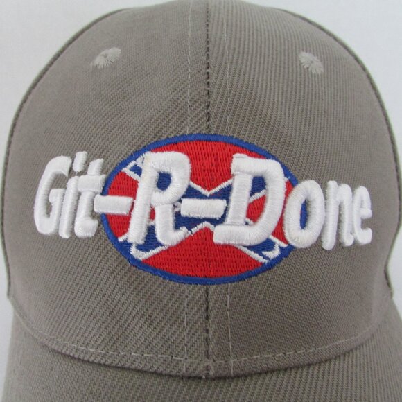 Git-R-Done Hat Adjustable Light Gray Larry The Cable Guy - Picture 2 of 7